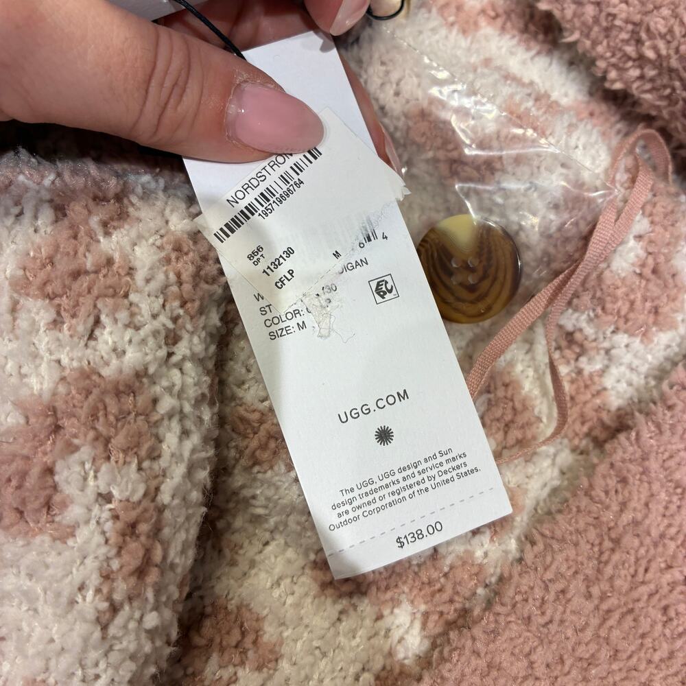 NWT UGG Joselyn Leopard Print Fuzzy Cardigan Sz M… - image 6